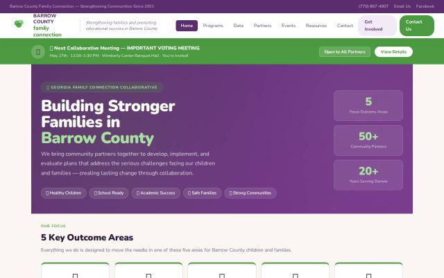 Screenshot: Barrow County Family Connection website